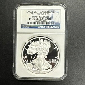 2011-W $1 �v���[�t �A�����J�� �V���o�[ �C�[�O�� NGC PF70 ���������[�X 25 ���N�L�O�B