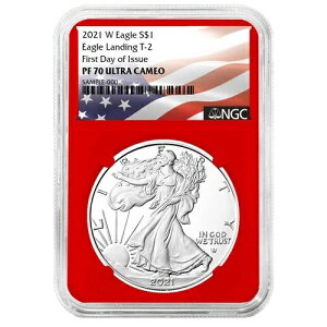 2021-W $1 1�I���X T2 �v���[�t �A�����J�� �V���o�[ �C�[�O�� NGC PF70UC FDI �t���b�O���x�� ���b�h�R�A