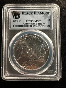 2001 D �A�����J�� �o�b�t�@���[ �u���b�N�_�C�������h PCGS MS69