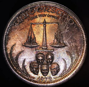 1972�N Universaro World Trade TONED 1oz 999 FINE �V���o�[���E���h TONING!!! C4011
