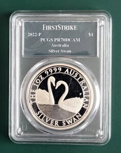 2022�N�I�[�X�g�����A�R�C�� 1�I���X 9999 �V���o�[ �v���[�t SWAN PCGS PR70 DCAM ���s���� 2,500��