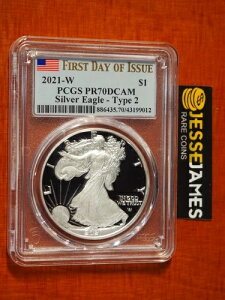 2021 W �v���[�t �V���o�[ �C�[�O�� PCGS PR70 DCAM �t���b�O ���s�������x�� �^�C�v2