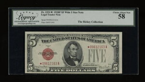 DBR 1928-F $5 ���[�K�����C�h I STAR Fr. 1531Wi* ���K�V�[ 58 �V���A�� *09612163A