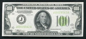 FR.2152-Jlgs 1934 $100 LGS ���C�g�O���[���V�[�� FRN �J���U�X�V�e�B�A�~�Y�[���B ��� ������