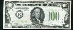 FR�B 2152-Elgs 1934 $100 LGS ���C�g�O���[���V�[�� FRN �A�M������s���� UNC-