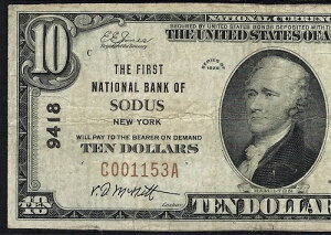 ???? NY 1929 $10 ??SODUS�A�j���[���[�N?? PMG CHOICE FINE 15 ���荢��!!!