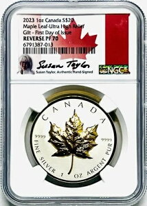 2023�N 20�h�� �J�i�_ 1�I���X �V���o�[ ���[�v�����[�t �M���g �����t�H���X�g UHR NGC REV PF70 FDI