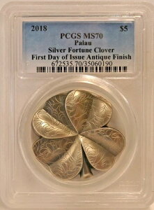 2018 PCGS MS70 �V���o�[ �t�H�[�`���� �N���[�o�[ ���s���� �A���e�B�[�N�d�グ 5�h��
