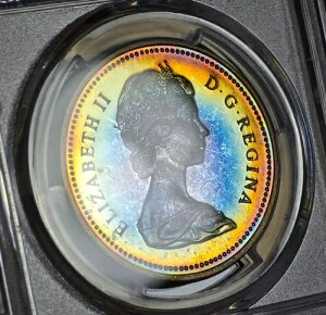 1971�N �J�i�_ BC �V���o�[ $1 PCGS SP67 ���C���{�[�p�X�e���J���[ ���ʃg�[�j���O