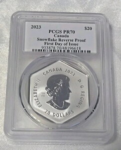 2023�N 25�h�� �J�i�_ 1�I���X �V���o�[ �X�m�[�t���[�N ���o�[�X �v���[�t PCGS PR70 FDOI �u�����g �T�C������