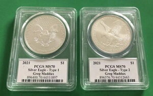 �O���b�O�E�}�_�b�N�X �I�[�g 2021 PSA/PCGS �V���o�[�C�[�O�� MS70 ���X�g1&2 �t�@�[�X�g���W�F���h���C�t