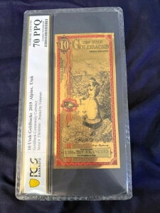 2019 ���^ 10 �S�[���h�o�b�N PCGS 70 PPQ �X�v���[�� �W�F�� UNC �W���X�e�B�e�B�A 1/100�I���X �S�[���h TW90900-