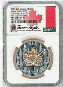 2025�N 20�h�� �J�i�_ ���[�v�����[�t ���[�Y �M���g Rev PF70 NGC FDOI �X�[�U���E�e�C���[