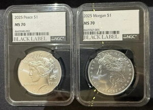 2025�N �����K���E�A���h�E�s�[�X �V���o�[�_���[�Z�b�g NGC MS70 �u���b�N���x�� (11055)