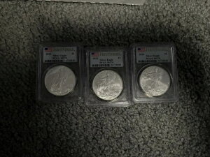 2010�N USD $1 �V���o�[ �A�����J���C�[�O�� PCGS MS70 �t�@�[�X�g�X�g���C�N 1�g���C�I���X 3���Z�b�g