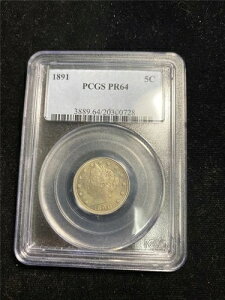1891�N ���o�e�B 5�Z���g �v���[�t PCGS PR64