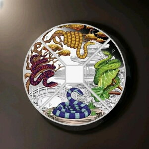 2025 Lunar Snake 4 x 1�I���X �V���o�[ �J���[ �N�A�h�����g �v���[�t �R�C�� �f�B�X�v���C �{�b�N�X�t��-