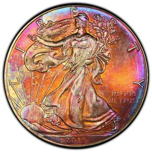 2013�N �A�����J�� �V���o�[ �C�[�O�� PCGS MS67 ���C���{�[�g�[�� �u���C�g �G���N�g���b�N �l�I���J���[