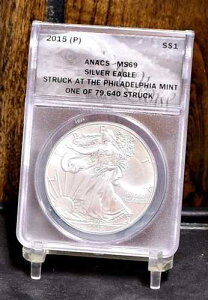2015�N (P) �A�����J���E�V���o�[�E�C�[�O�� ANACS MS 69 79640����1�� (#59386-L)