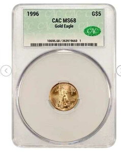 1996 �N $5 �A�����J�� �S�[���h �C�[�O�� 1/10 �I���X - CAC MS68-TOUGHER DATE CAC �O���[�f�B���O TOP POP!