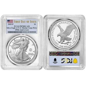 �v���Z�[�� - 2025-P �v���[�t $1 �A�����J�� �V���o�[ �C�[�O�� �C���� �l�� PCGS