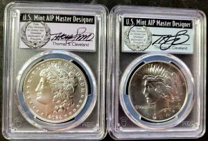 2024�N �V���o�[ �s�[�X �����K�� �h�� PCGS MS70 �A�h�o���X�h �N���[�u�����h �|�b�v5 ���A