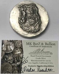 8�I���X .999 �V���o�[ MK BarZ ����� - 100����5�� - �p�C���[�c�p���_�C�X COA�t��
