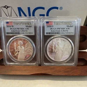2016�N W&S �A�����J�����o�e�B�V���o�[���_�� 2���Z�b�g PCGS PR70 DCAM �t�@�[�X�g�X�g���C�N
