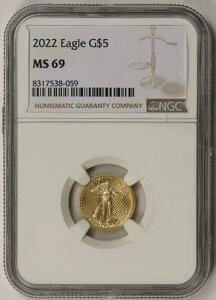 2022 �S�[���h�C�[�O�� 5 �h�� 10 ���� 1 �I���X MS 69 NGC 1/10 �I���X�B