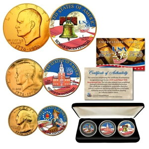 1776�`2026�N �A�����J����250���N�L�O 3���Z�b�g JFK IKE QTR �o�C�Z���e�j�A�� 24K �S�[���h ���t��