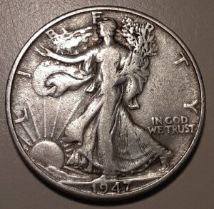 1947-D �E�H�[�L���O�E���o�e�B�E�n�[�t�_���[ �f���o�[�����ǔ��s US 50�Z���g 90%��� (36-5911)