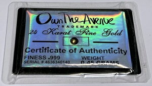 0.45�O���� 24k .9999 ���� COA�t�� OwnTheAvenueTM - V0292