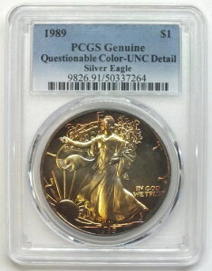 1989�N �V���o�[�C�[�O�� 1�I���X PCGS �{�� �N�G�X�`���i�u���J���[ �s�� �ڍ� - L627