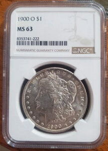 1900-O MS 63 �g�[�� �����K�� �V���o�[ �_���[ NGC �F�� & �O���[�f�B���O �{�� Sweet