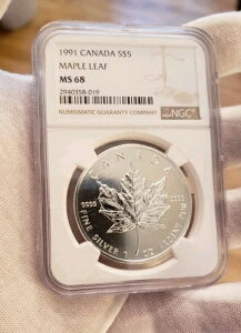 1991�N ���[�v�����[�t��� S$5 NGC MS-68 1�I���X �J�i�_�Y��� �V�i�X���u