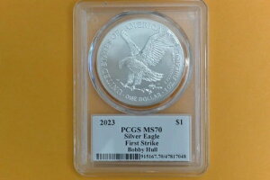 2023�N 1�h�� �A�����J�� �V���o�[ �C�[�O�� 1�I���X PCGS MS70 �t�@�[�X�g�X�g���C�N �{�r�[�E�n��
