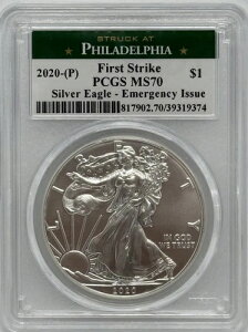 2020�N P �V���o�[ �A�����J���C�[�O�� MS70 PCGS �t�B�X�g�X�g���C�N �t�B���f���t�B�A�ً}���s