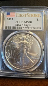 2023�N �V���o�[�C�[�O�� $1 PCGS S70 �t�@�[�X�g�X�g���C�N r2