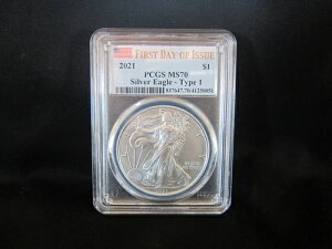 2021�N �A�����J���V���o�[�C�[�O�� PCGS MS70 FDOI �^�C�v1 �č����R�C���i�č������z���_�[����j