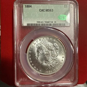 1884�N�� �����K����� $1 CAC MS63 �Ӓ�ς݁E�F�؍ς� �ǎ��ȕč������ǔ��s