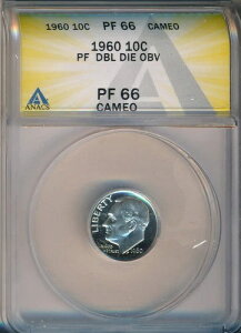 1960�N �v���[�t ���[�Y�x���g �V���o�[ �_�C�� �~���g�G���[ **ANACS DBL DIE OBV PF 66 �J���I**