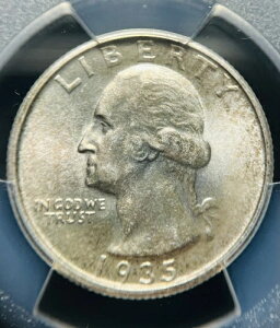 1935�N S 25�Z���g ���V���g�� �N�H�[�^�[ PCGS MS63~ ���ǂ����t~ �I���W�i���̐F�� (S)