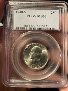 1940-S ���V���g�� �N�H�[�^�[ �R�C�� ~ PCGS MS66 �u���U�[ ~