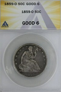 1859-O .50 ANACS G 6 1800�N��̃n�[�t�h���A���R�̏��_���n�[�t�h��