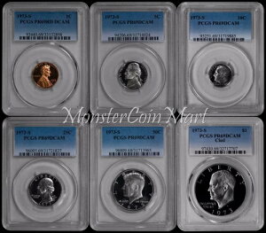 6 ���Z�b�g - 1973-S �v���[�t �Z�b�g (1C�A5C�A10C�A25C�A50C�A$1) PCGS PR69DCAM !!
