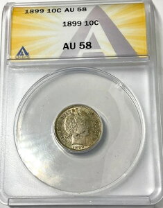 1899 �N BARBER DIME �I���W�i������ AU58 ANACS �q���g�g�[�� �f���炵���R�C��!