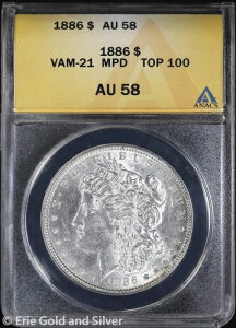 1886-P 1�h�������K����� ANACS AU 58 | VAM-21 MPD�g�b�v100