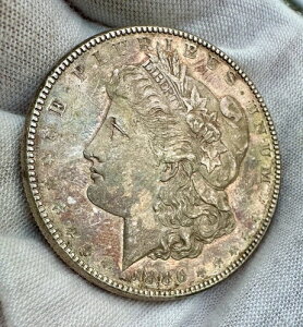 1886�N P USA �V���o�[ �����K�� �_���[�A�v���[�t�̂悤�ȕ\�ʁA���F�̋P��