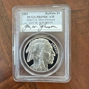2001�N �v���[�t 1�h�� �V���o�[ �o�b�t�@���[�h�� PCGS PR69 DCAM �T�C������ - �W�F�C�EW�E�W�����\��