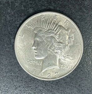 1923-D PEACE SILVER DOLLAR~AU~ VAM 1D TOP 50 ~GENE L. HENRY~ ~NICE COIN~
